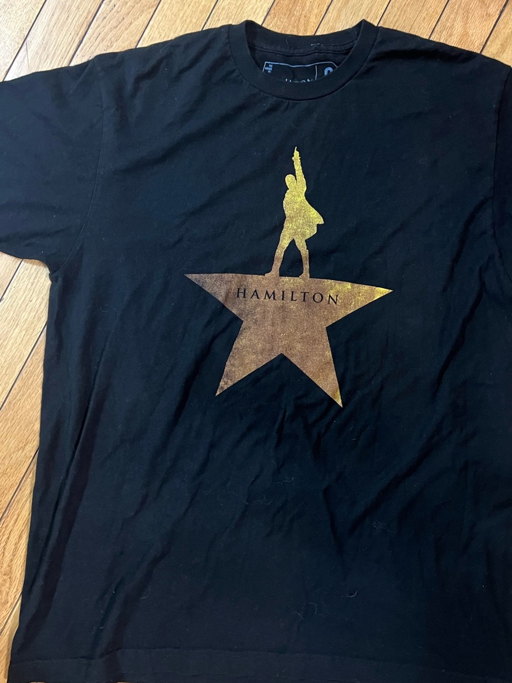 Hamilton Black T-Shirt with Gold Star Logo